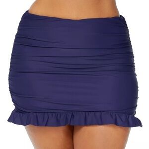 Raisins Curve NAVY Trendy Echo Ruffled Tummy-Control Swim‎ Skirt US 20W NWT